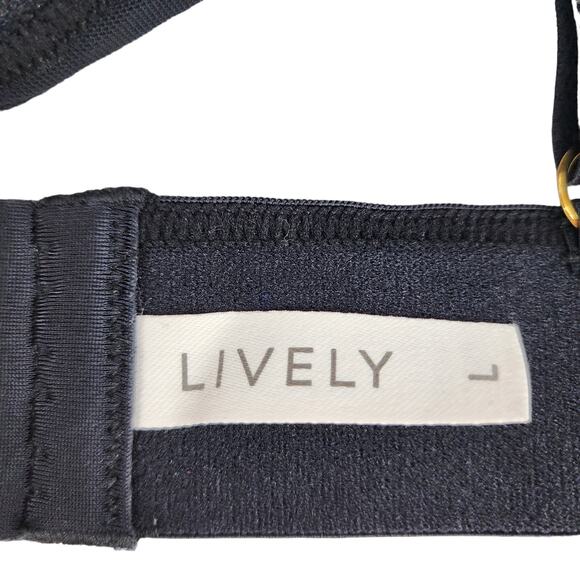 Lively The Long-Lined Lace Triangle Lined Unpadded Cup Bralette Black Size Large - Picture 2 of 4